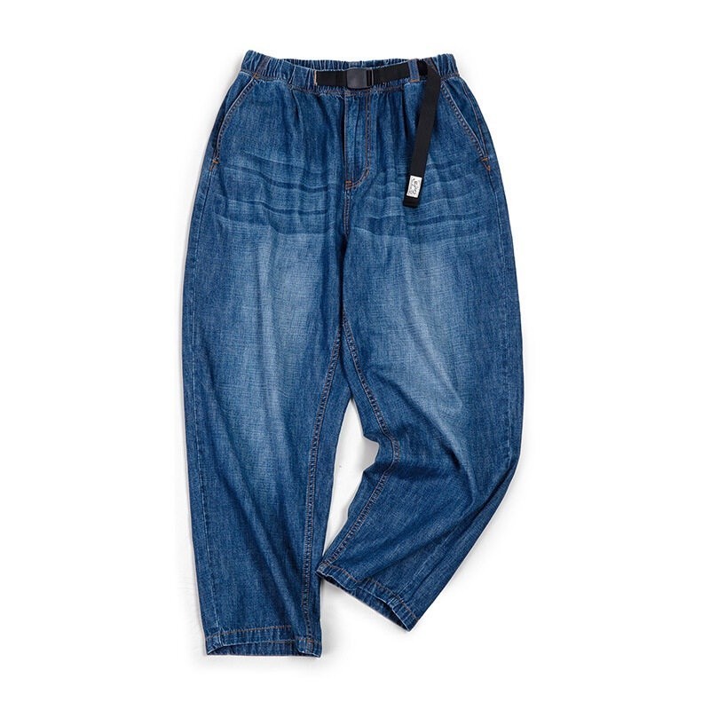 MADEN - Quần Jean Nam Thu Đông 2024, Chân Thẳng, Denim Trắng