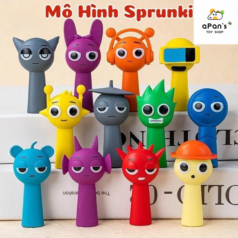 【Tặng móc khóa】Sprunki Incredibox Đồ Chơi Mô Hình - Simon Raddy Jevin Nhân vật trò chơi - đồ chơi tr