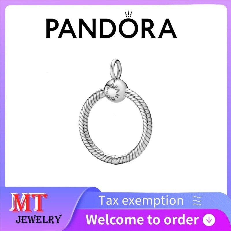 100% S925 Bạc Cặp Đôi Nữ Pandora Trang Sức DIY Pandora Moments Nhỏ O Mặt Dây Chuyền 398296
