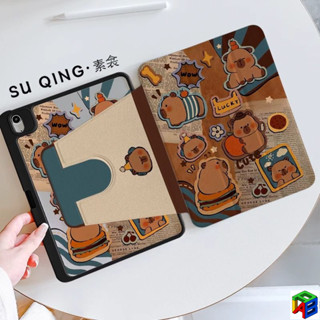 Ốp lưng iPad xoay 360 độ cho 2025 11th 2024 Pro11 air6 / 5 / 4 10.9 10.5 10th 2022 gen7gen8gen9 10.2 inch Mini6 / 7 Pro 12.9 / Air 13 Vỏ bảo vệ Kapibala dễ thương có khe cắm bút