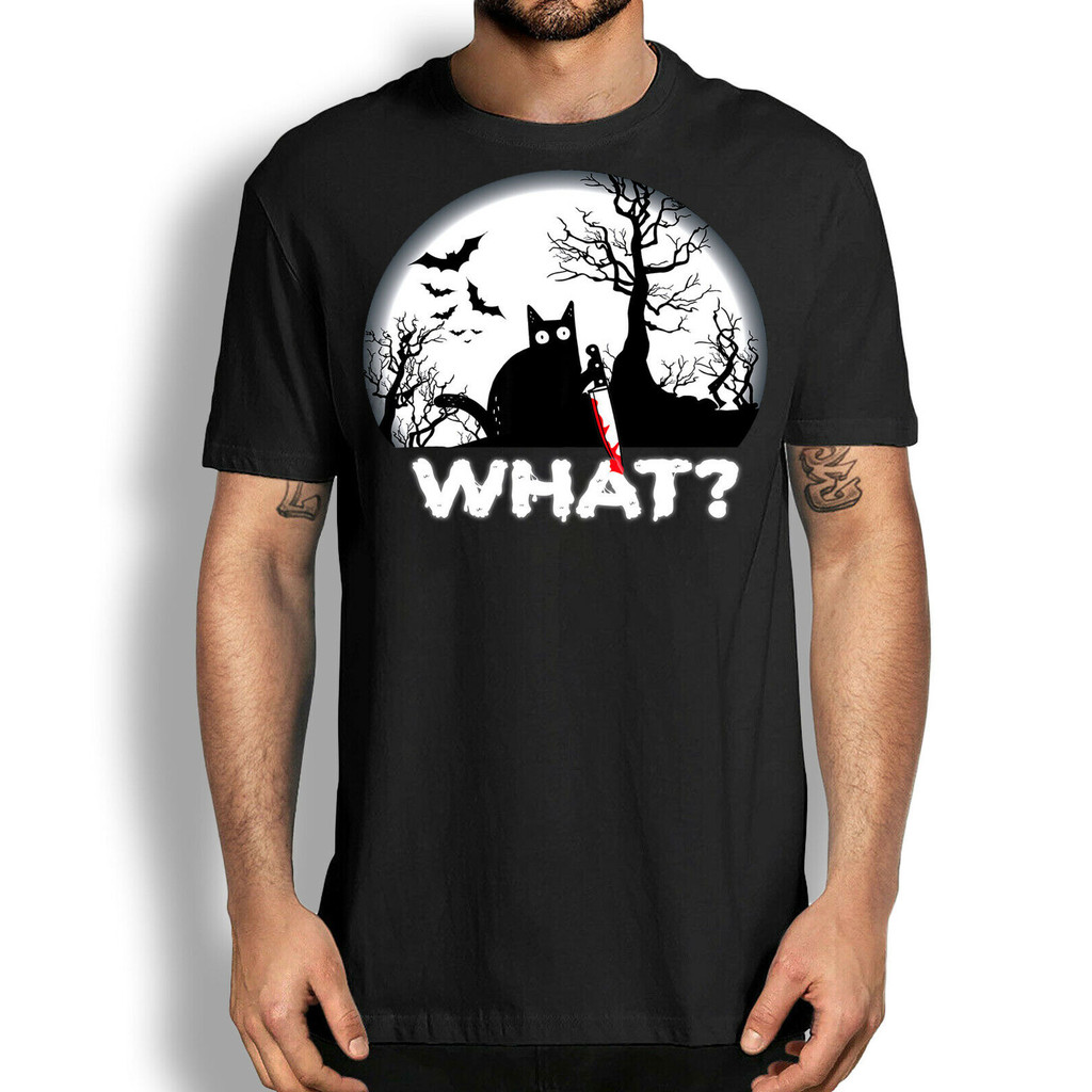 Áo thun mèo Halloween What, Mèo sát nhân có dao Áo sơ mi Halloween
