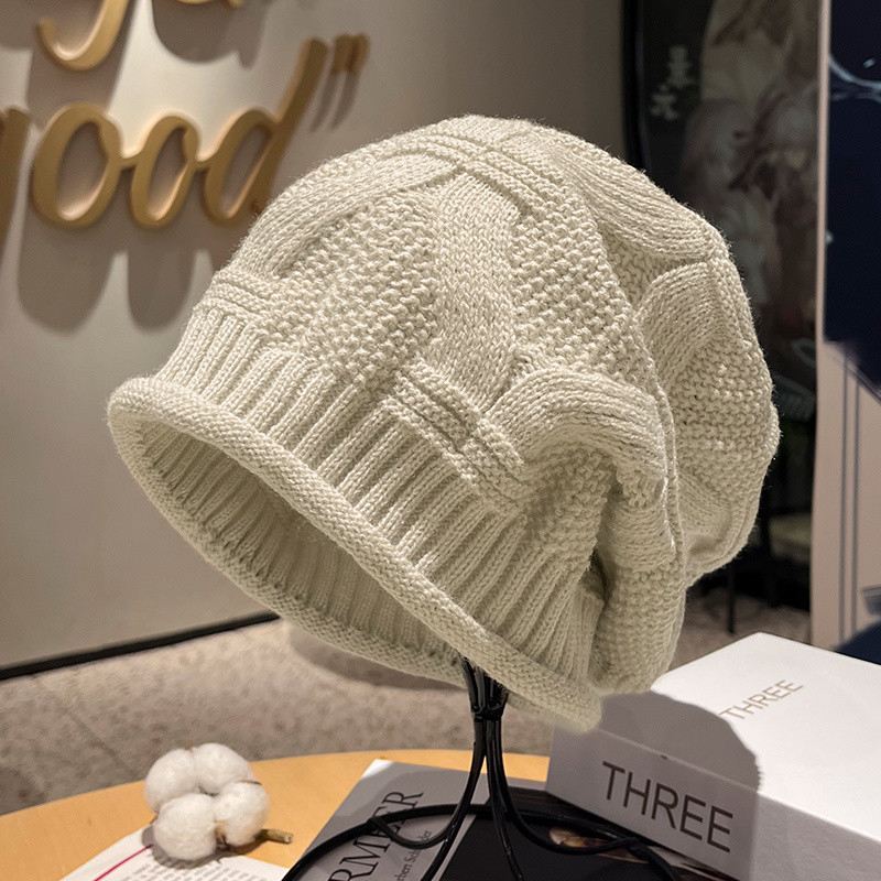 Bán Nóng Mũ và mũ cá tính F & X Mũ len nữ kiểu mới 2024 Mũ Len Dệt kim cuộn tròn mũ lạnh nữ Mũ xếp c