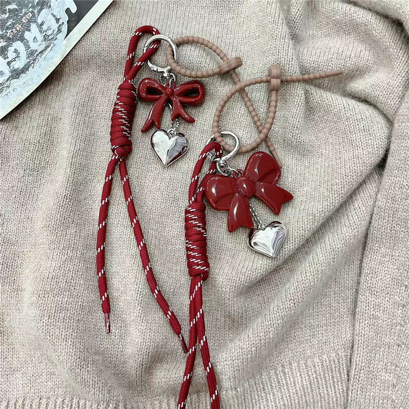 Phiên bản Hàn Quốc của Angola Red Bow tình yêu Keychain