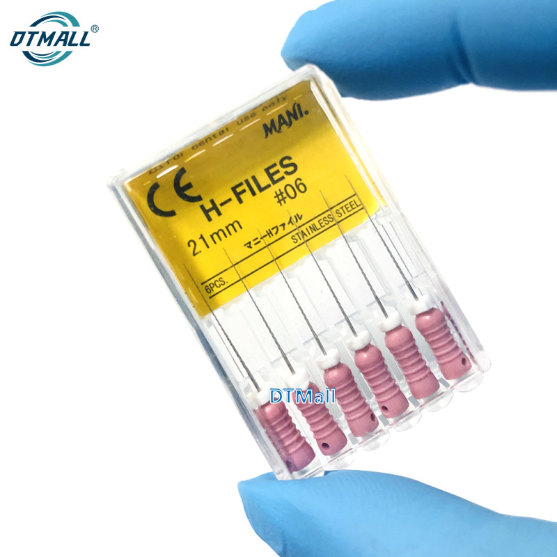 [Sẵn sàng] 6 cái / hộp Thép không gỉ H-files Endodontic Root Canal Hand Use File