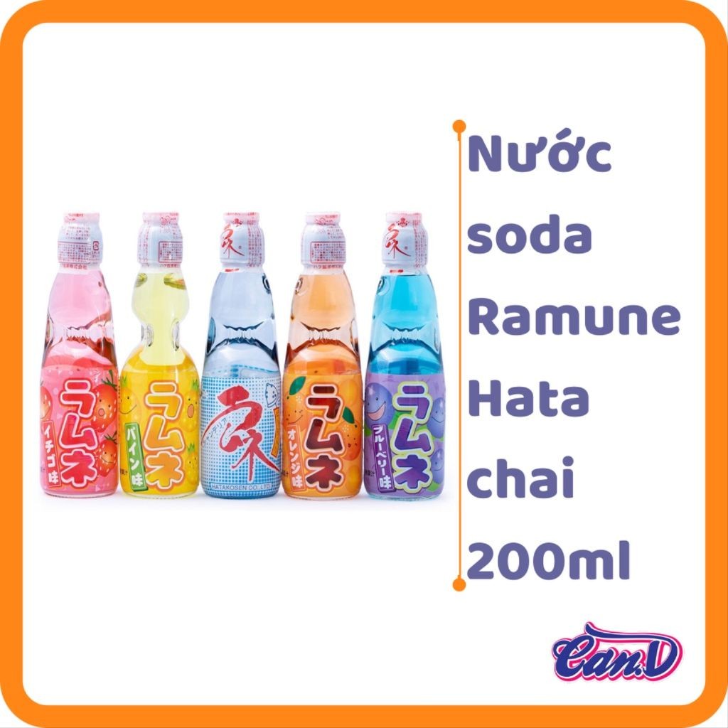 (Nhiều vị) Nước soda Ramune Hata chai 200ml