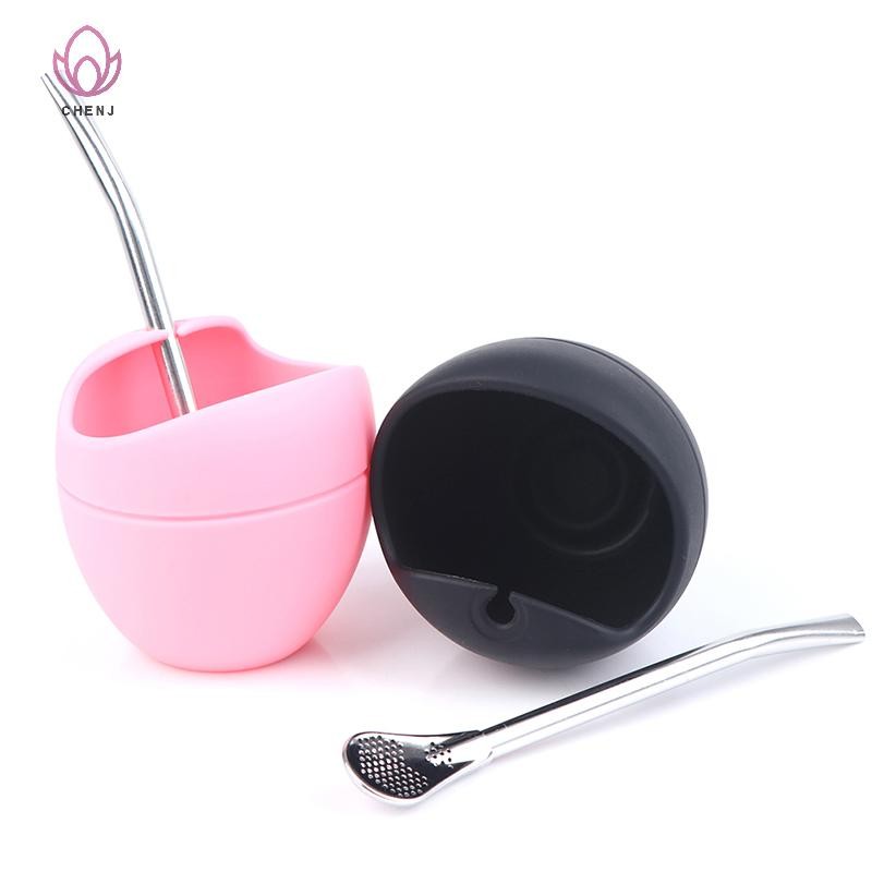 [CENJ] Bộ cốc trà Yerba Mate 5oz Silicone với ống hút Yerba illa [MỚI]