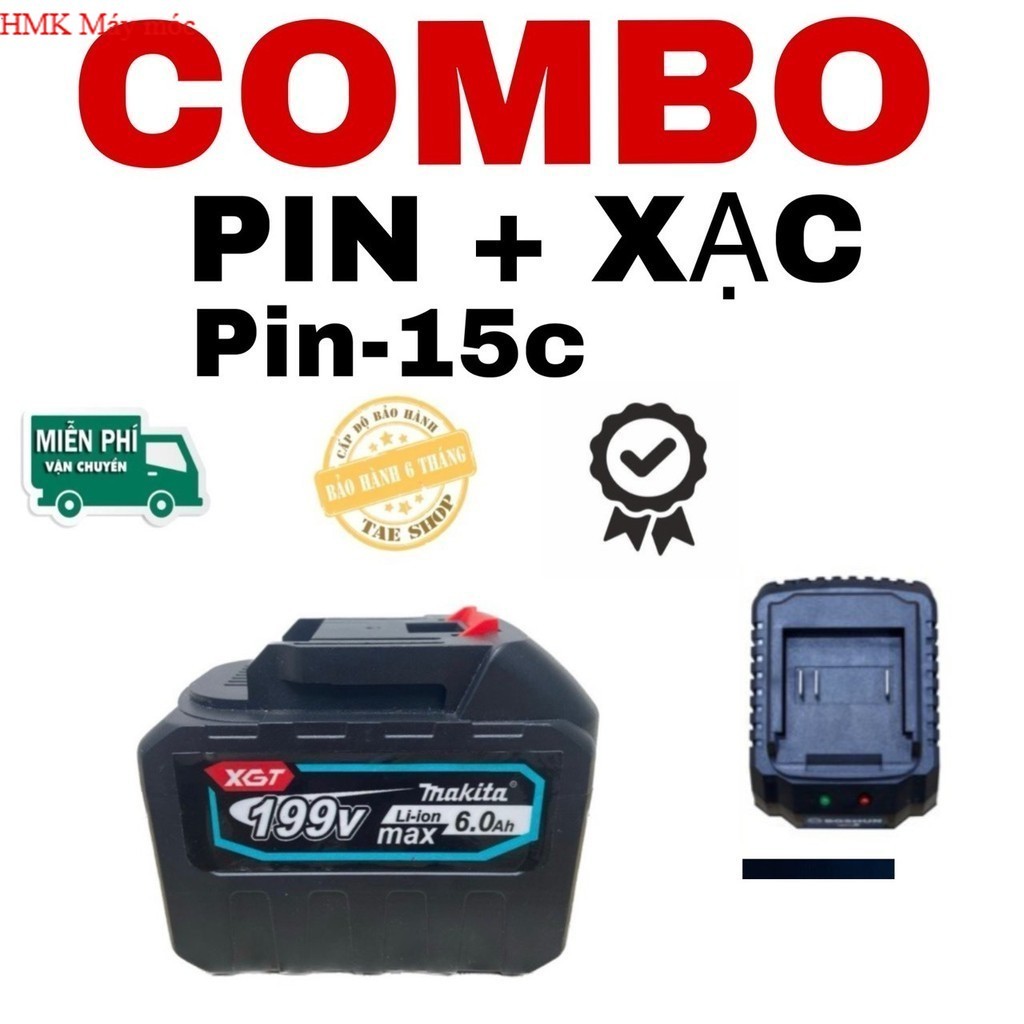 Pin 15 cell chân pin makita m21 có đèn báo pin loại mới . HMK Máy Móc