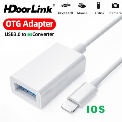 Bộ chuyển đổi HdoorLink OTG cho cáp dữ liệu iOS sang USB 3.0 Đầu đọc thẻ máy ảnh cho bộ chuyển đổi kết nối điện thoại
