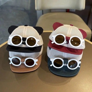 Dễ Thương Cho Bé Mũ Bóng Chày Với Kính Mát Có Thể Tháo Rời Lưới Mùa Hè Trẻ Em Vịt Lưỡi Mũ Trẻ Sơ Sinh Bé Trai Bé Gái Mũ Chống Nắng