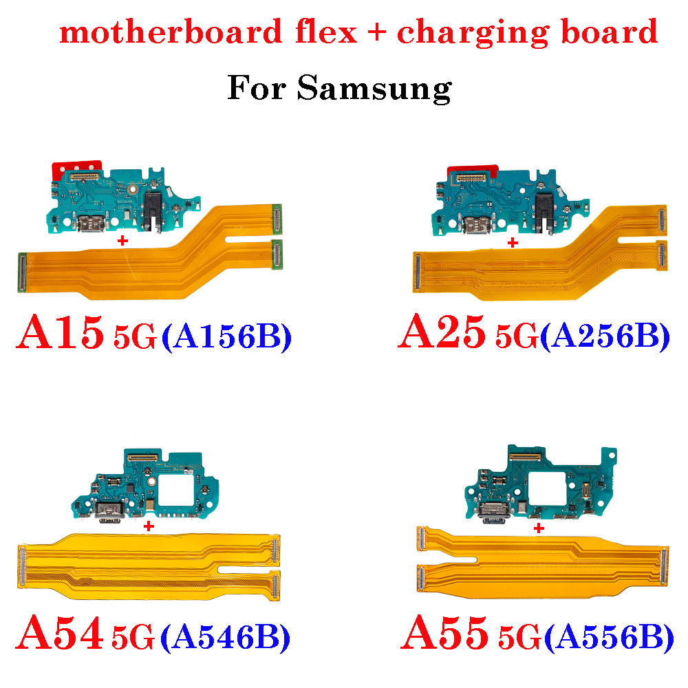 Dock Nhanh Cổng Sạc USB Bo Mạch Chủ Chính Cáp Mềm Cho Samsung Galaxy A15 A25 A54 A55 5G A156B A256B 