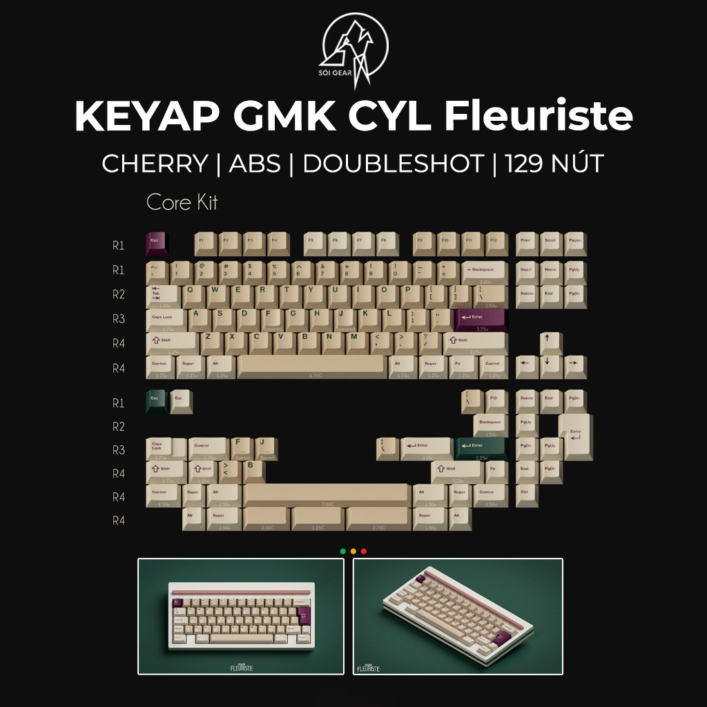 [HỎA TỐC HN - HCM] Keycap Cherry GMK Fleuriste ABS Doubleshot