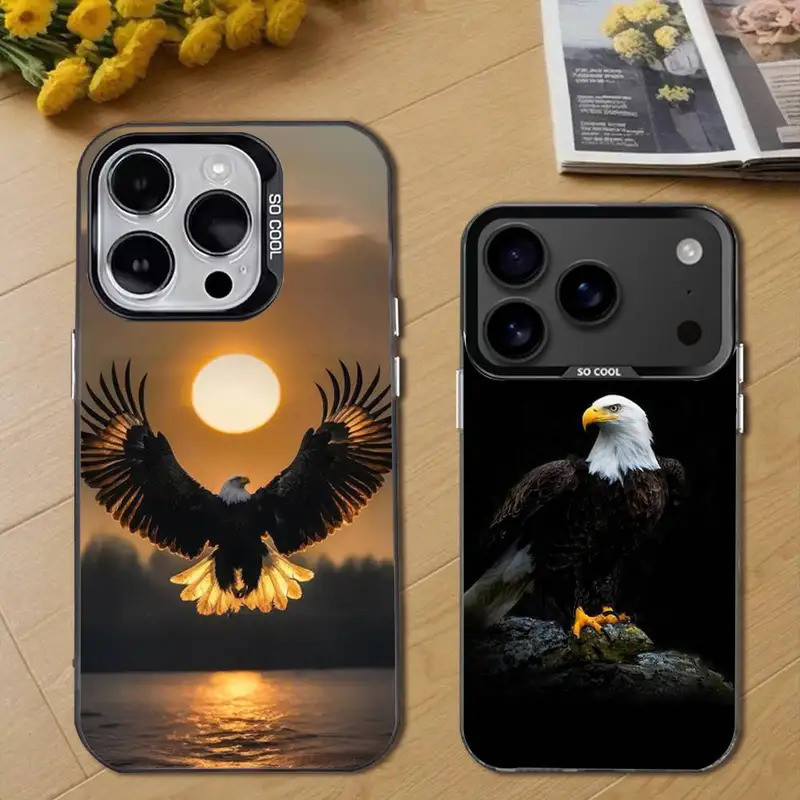 Ốp điện thoại hình động vật Eagle Cool cho iPhone 17,16,15,14,13,12,11, Pro, Max, Plus, E, Air, Mini