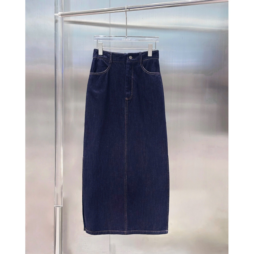[DEZUS] Chân Váy Jean Cạp Cao Dáng A - REFINED SKIRT - Y2GW250301