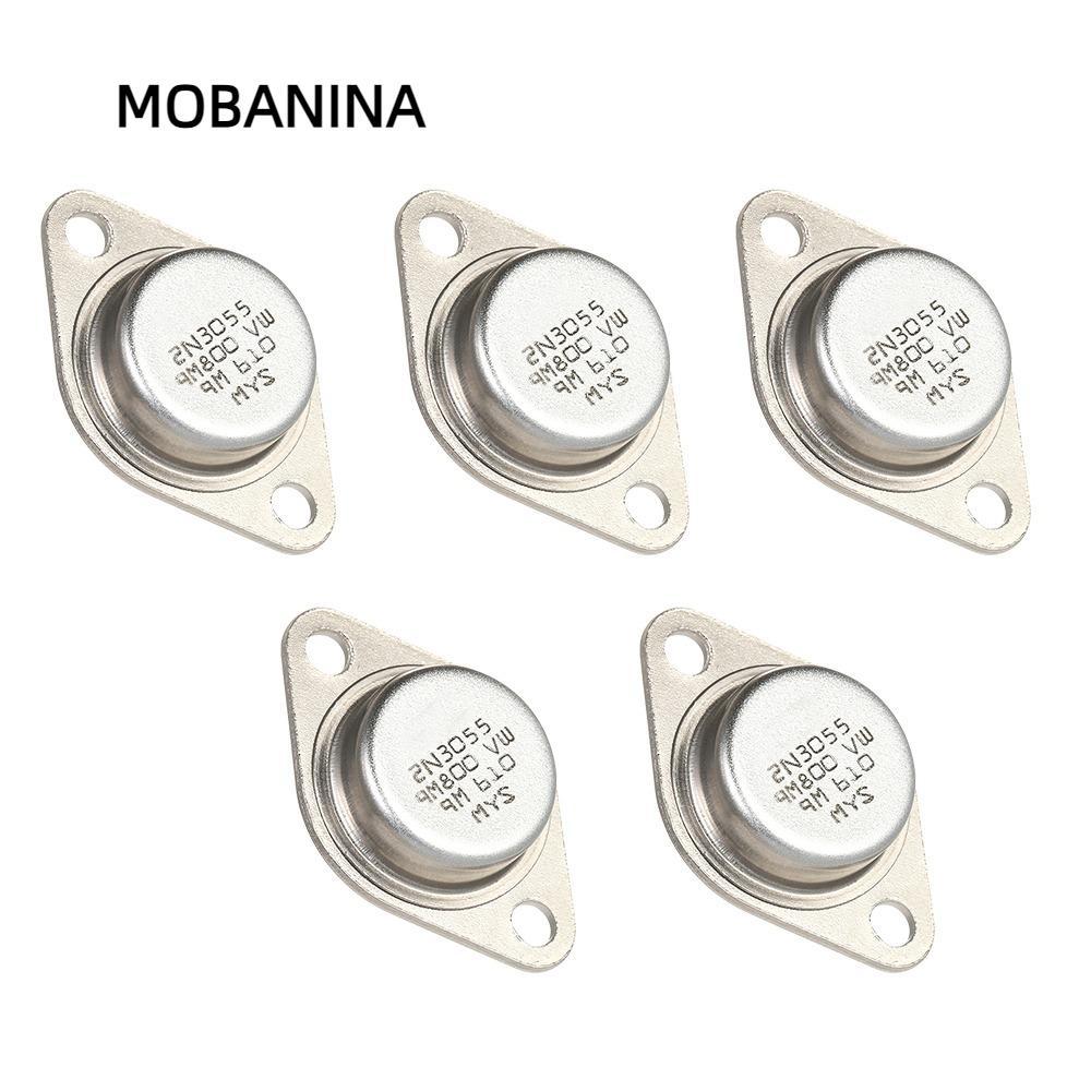 MOBANINA 5 Cái 2N3055 Điện Transistor, Kim Loại 2N3055 NPN Power Transistors Set 15A / 60V TO-3 TO-3