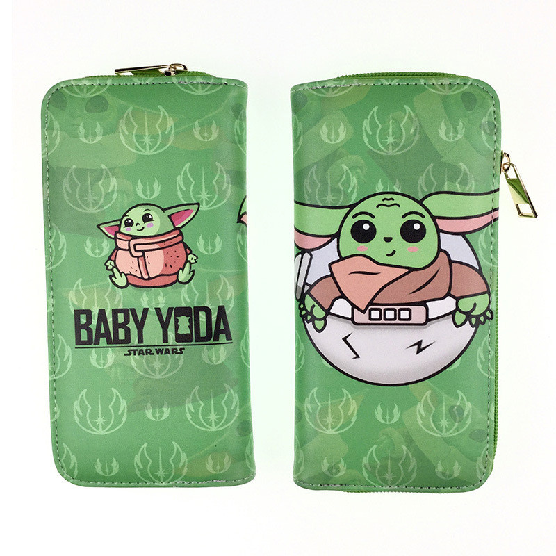 Spot Goods#Star Wars Merchandise Master Yoda Long Zipper Wallet Universal Student Coin Purse Card Ho