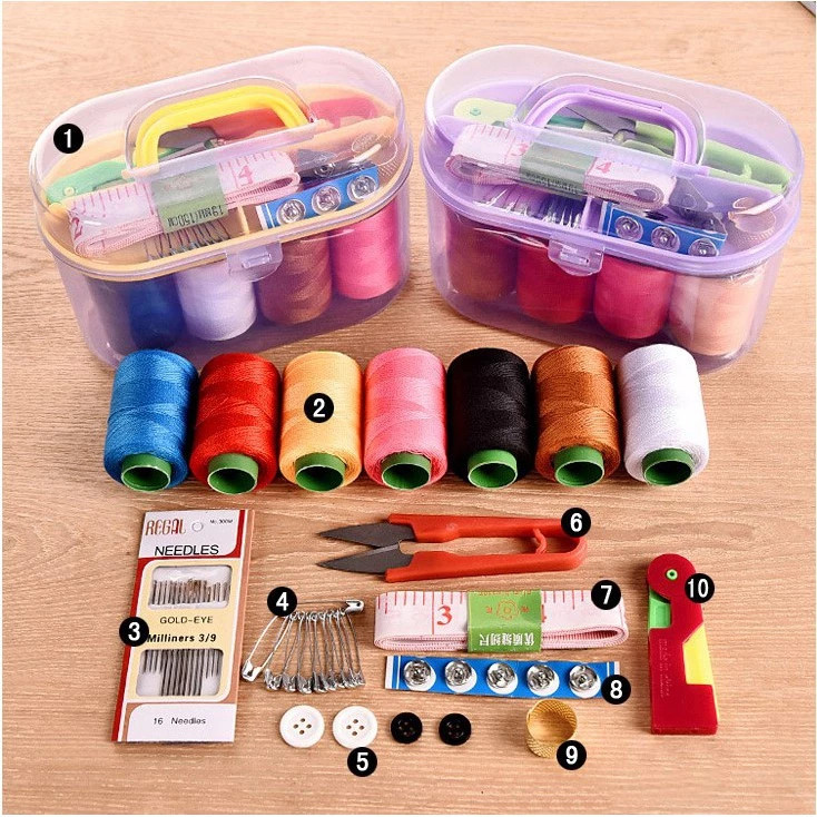 Bộ kim khâu đa năng kèm hộp đựng, hoặc chỉ kim 39 màu-NA888