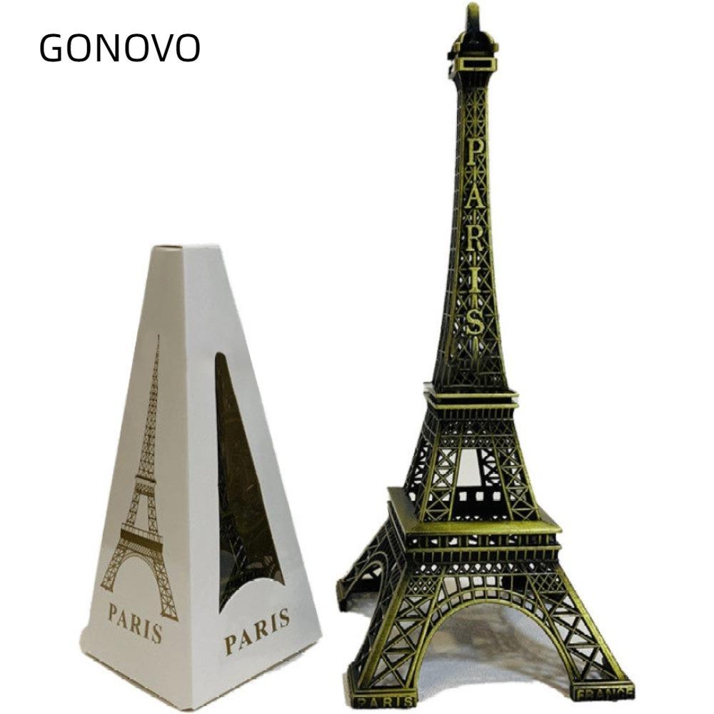Mô hình tháp Eiffel GONOVO, Tượng tháp Eiffel kim loại bằng đồng, 7 kích cỡ Thiết kế tinh tế kèm hộp