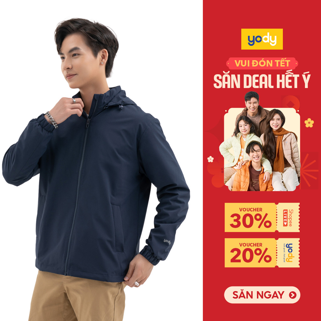 Áo khoác gió nam YODY 3C Pro cao cấp khoác nhẹ chống thấm nước, cản gió chống bụi AKM6017