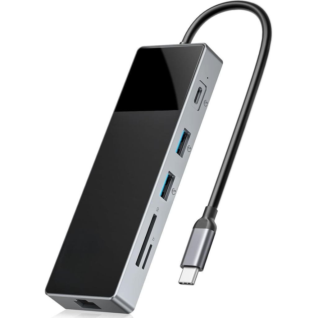 Hub USB C sang Bộ chuyển đổi đa cổng, USBC Docking Station 10 trong 1 USB Hub có Ethernet, PD 100W, 