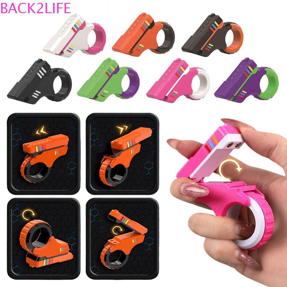 BACK2LIFE Thanh trượt ngón tay quay, Đồ chơi Spinner nhẹ nhàng in 3D, Spinner cầm tay ABS bền 7 màu 