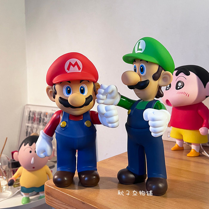 Super Mario Super Mario Mario Hình Luigi Brothers Đồ trang trí mô hình Búp bê Vinyl lớn