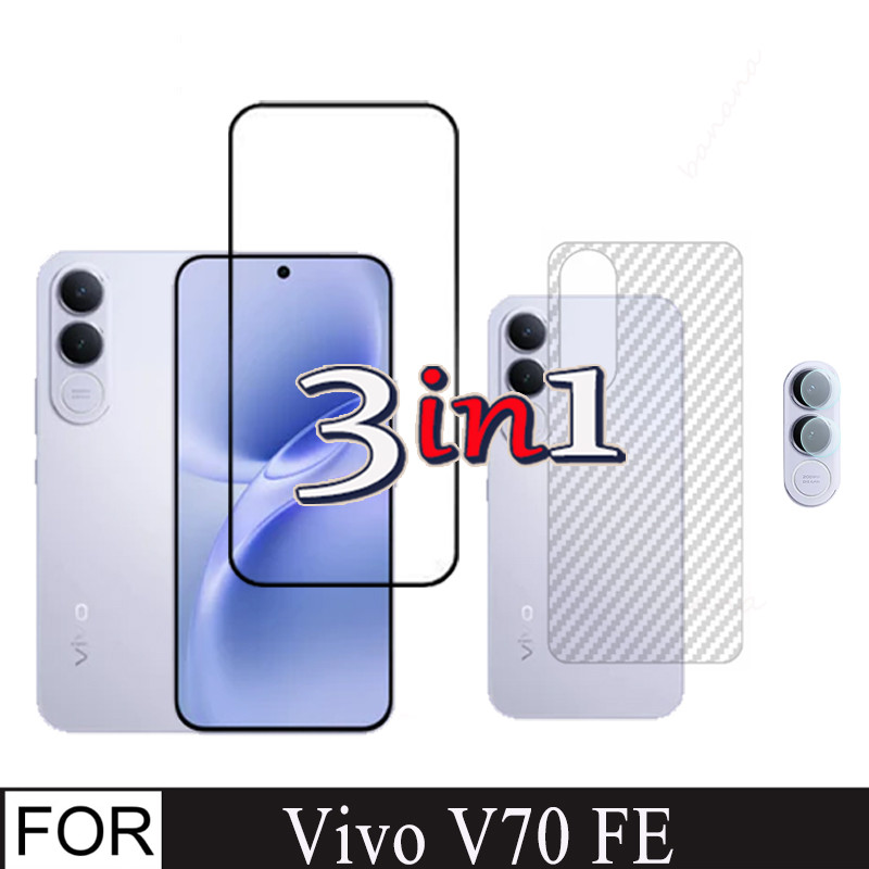 Kính Cường Lực 3 Trong 1 Cho Vivo V70 FE Bảo Vệ Màn Hình Cho Vivo X200 FE V70E lite Mặt Trước Mặt Sa