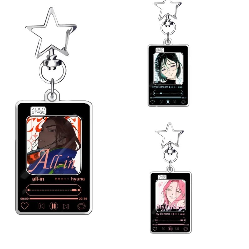 Móc khóa Alien Stage ALNST Acrylic Hyuna Sua Mizi thiết kế card máy nghe nhạc độc đáo trang trí balo