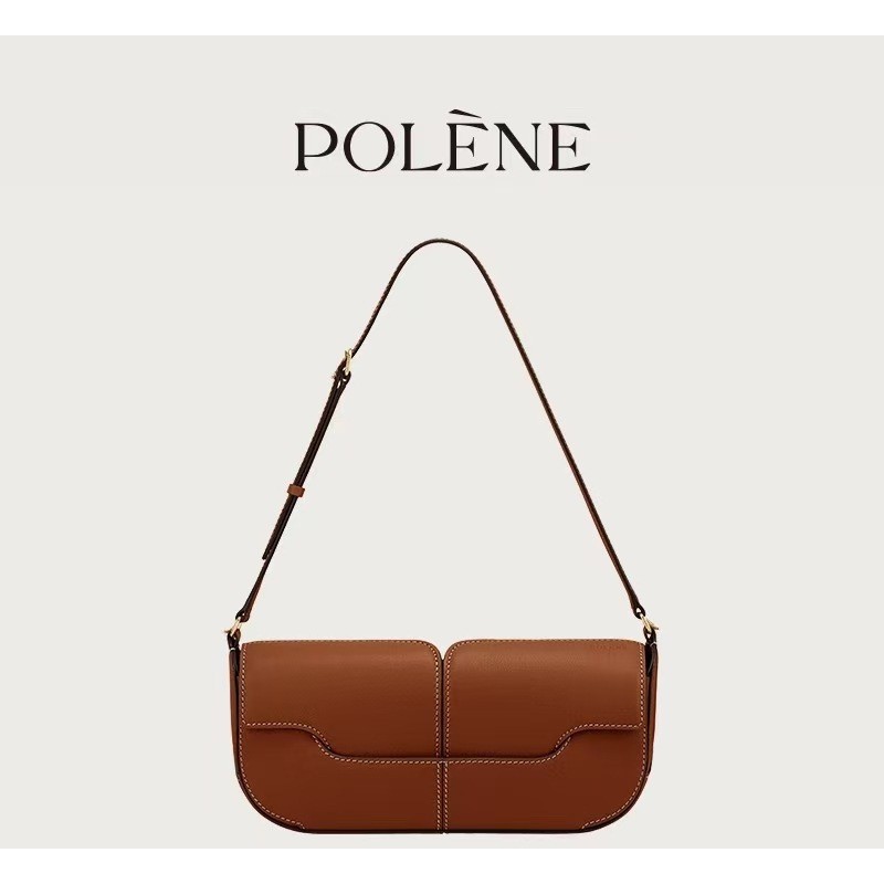 Polene polene Baguette Túi Da Thật Chính Hãng Niche Thiết Kế Osmo Túi Đeo Vai Túi Đeo Ngang Túi Nách