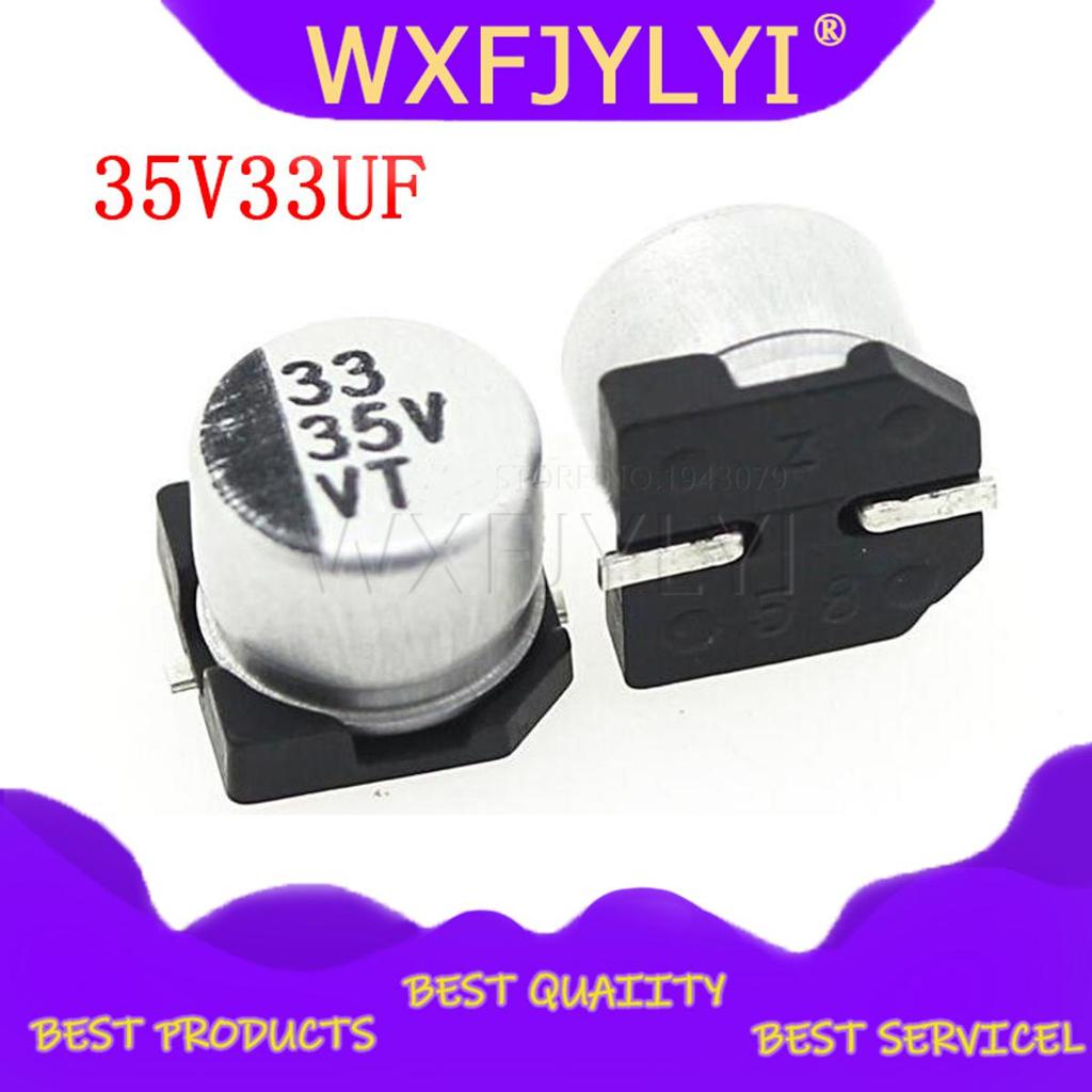10 Chiếc Tụ Điện Phân 35V33UF 6.3 * 5.4 Mm SMD Nhôm Điện Phân Tụ 33uf 35v