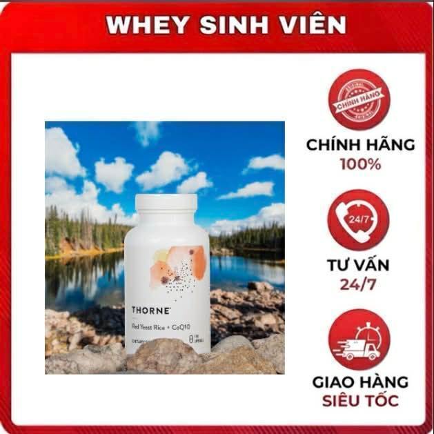 [Giá hủy diệt] Thorne Red Yeast Rice + CoQ10- Hỗ trợ tim mạch, huyết áp Whey Sinh Viên