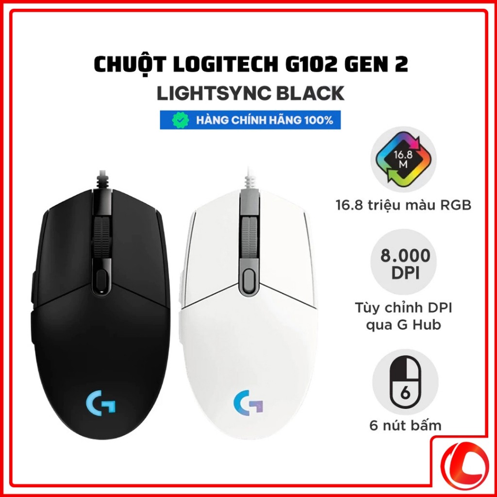 Chuột Gaming LOGITECH G102 LightSync RGB - Chính Hãng | KHANHTRANMOHINHPADCHUOT