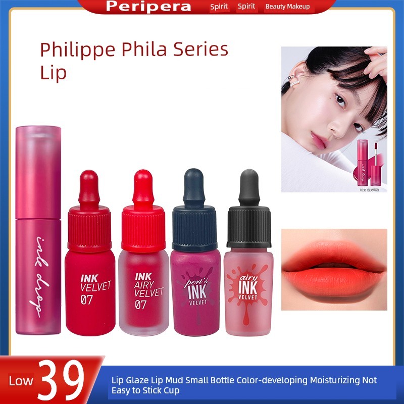 son bóng lì lâu trôi son bóng chính hãng Hàn Quốc Peripera Peripera Velvet Lip Gloss Lip Gloss Matte