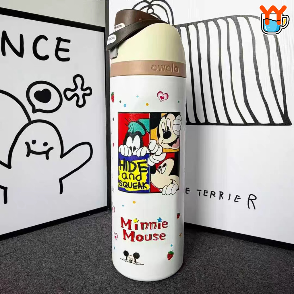 Owala Tumbler Chuột Mickey Tumbler 24oz 710ml- Bình nước cách nhiệt bằng thép không gỉ, sưu tập phon