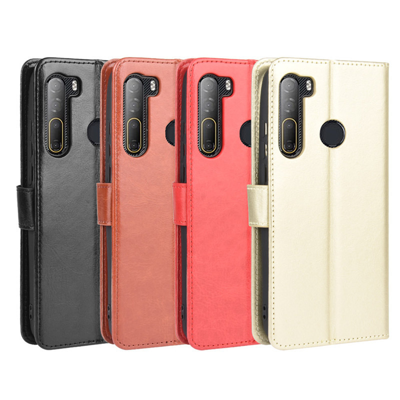 Ốp Điện Thoại HTC Desire 20 Pro Thẻ Desire21Pro Flip Crazy Horse Họa Tiết Da Dây D22