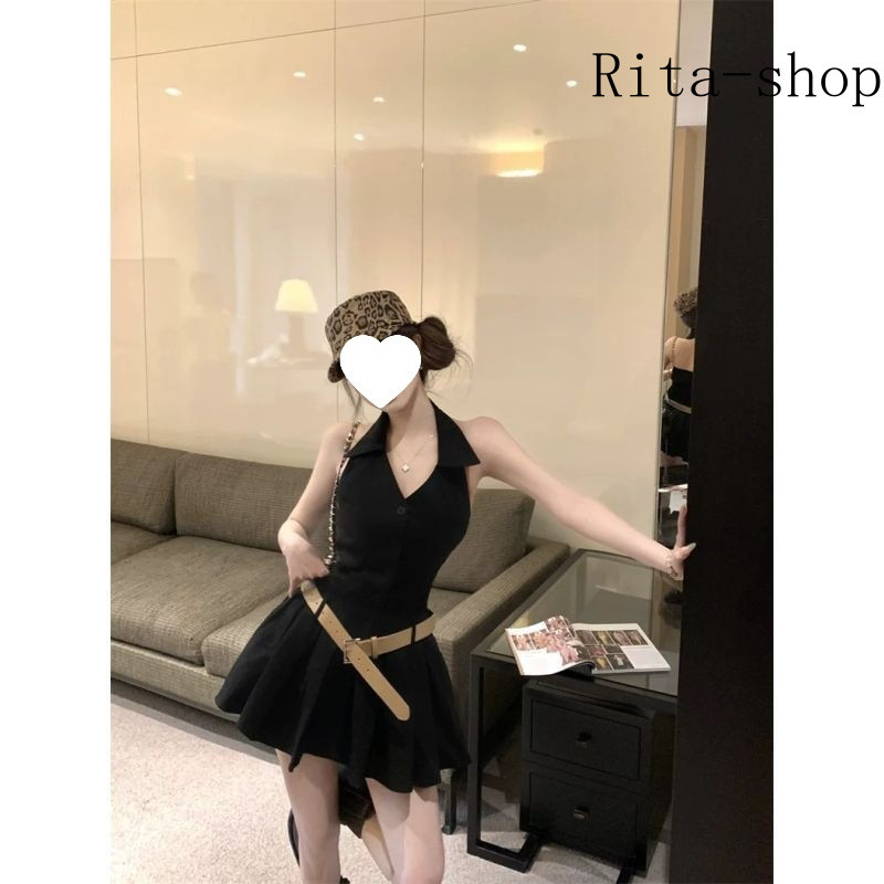 [Pre-Oder] Đầm Halter Pháp Ôm Dáng Váy Ngắn A Line Cạp Cao Nữ Hè | BigBuy360 - bigbuy360.vn