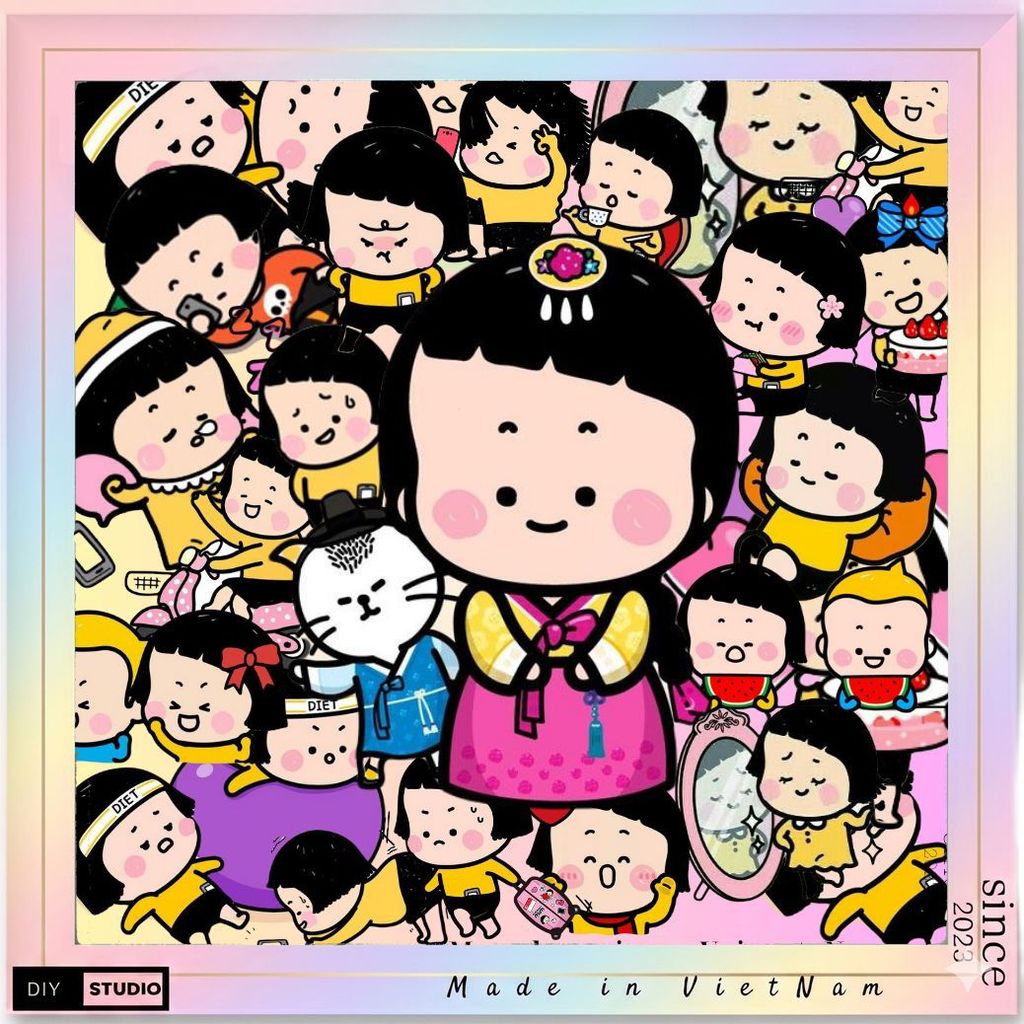 100 Sticker MIM & YAM Meme Cute Chống Nước – Dán Laptop, Điện Thoại, Vali