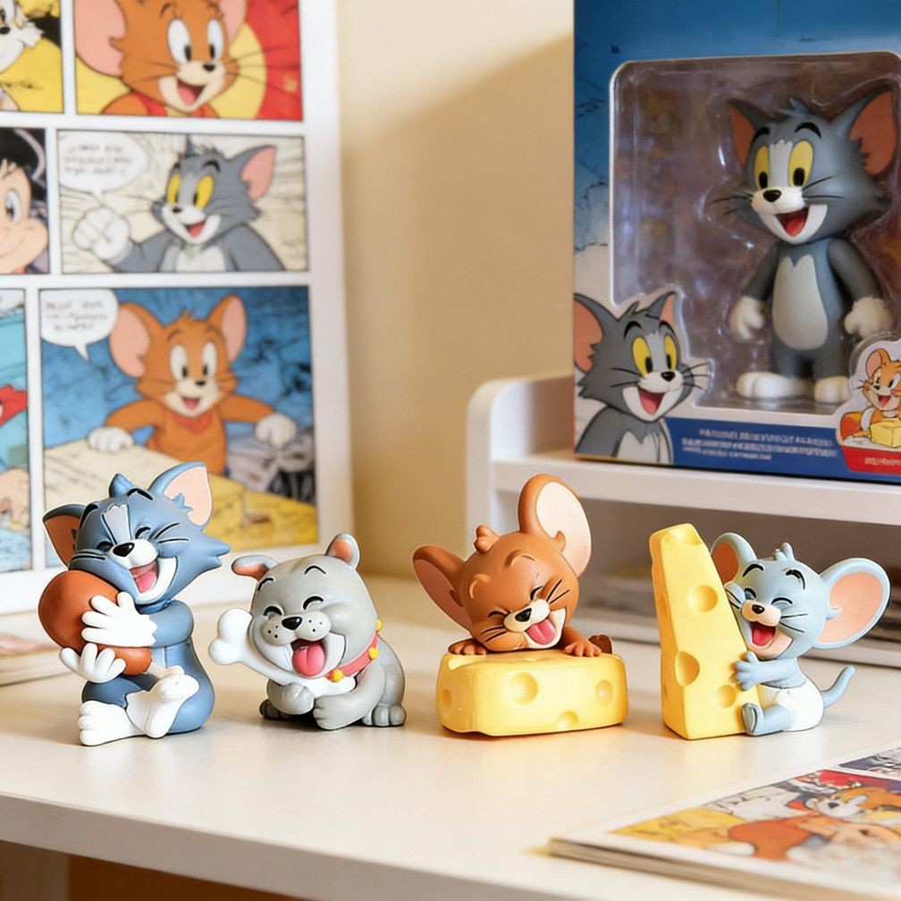 Tom và Jerry Blind Box Tom và Jerry Gacha Doll C Mèo và Chuột Hộp bí ẩn Búp bê Tom và Jerry Gacha Ch