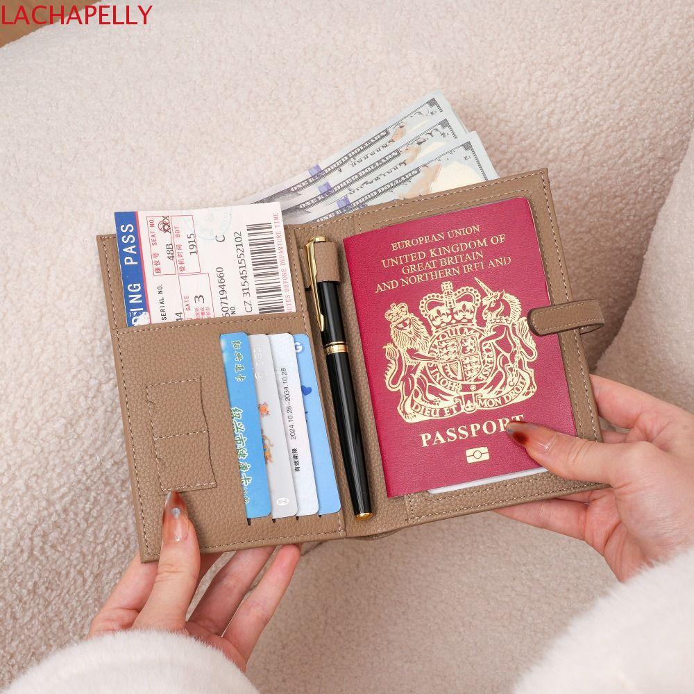 Túi đựng hộ chiếu PU LACHAPELLY, Hộp đựng thẻ Ví du lịch, Hộp đựng vé di động Máy bay Check-in Ví gấ