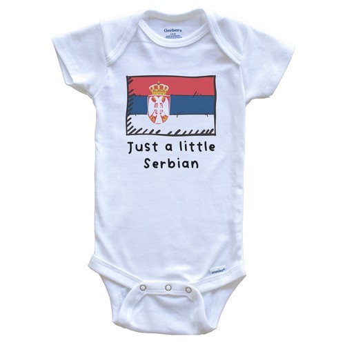 Just A Little Serbian Vui Nhộn Dễ Thương Cờ Serbia One Piece Baby Body