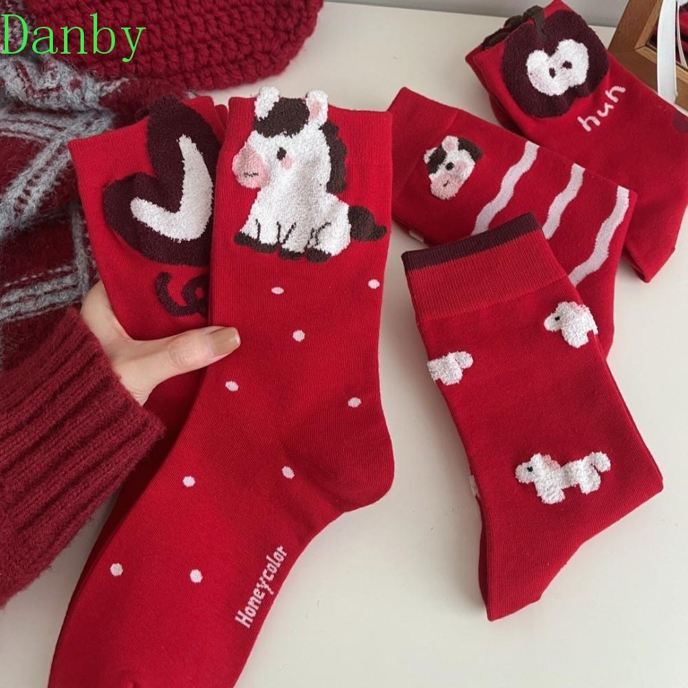 DANBY Tất Năm Mới, Phim Hoạt Hình Ngựa Giữa Ống Cung Hoàng Đạo Tất Năm Ngựa, Bông Co Giãn Dễ Thương 