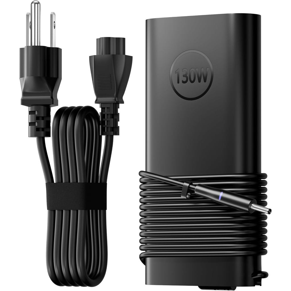 130W 4.5mm Đầu Tròn AC Adapter Sạc Laptop Dell XPS 15 7590 9530 9550 9560 9570 Tương Thích Với Inspi