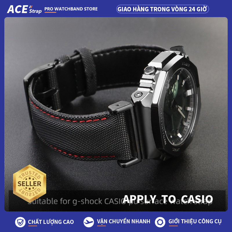 Áp dụng cho dây đeo đồng hồ CASIO G-SHOCK GM-2100 & GA-2100, dây đeo thay thế bằng da và Nylon chính