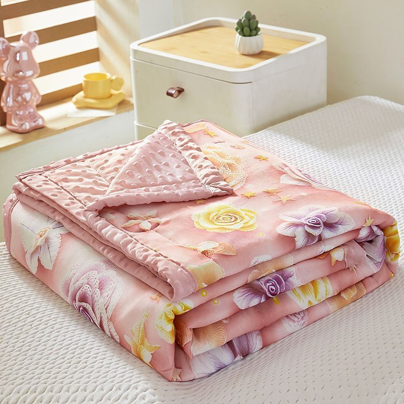 5D Ba Chiều Thoáng Mát Cảm Giác Ice Silk Peas Sinh Viên Mùa Hè Ký Túc Xá Trẻ Em Đơn Đôi Điều Hòa Khô