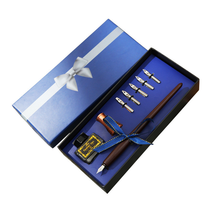 Retro Hoa Cơ Thể Nhúng Bút Thư Pháp Anh Truyện Tranh Thủy Tinh Nhúng Bút Ngày Của Giáo Viên Quà Tặng