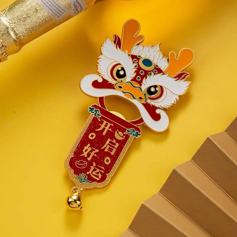 New Product#Metal Bottle Opener Fridge Magnet Custom Trendy Home Office Artifact Magnetic Year of th