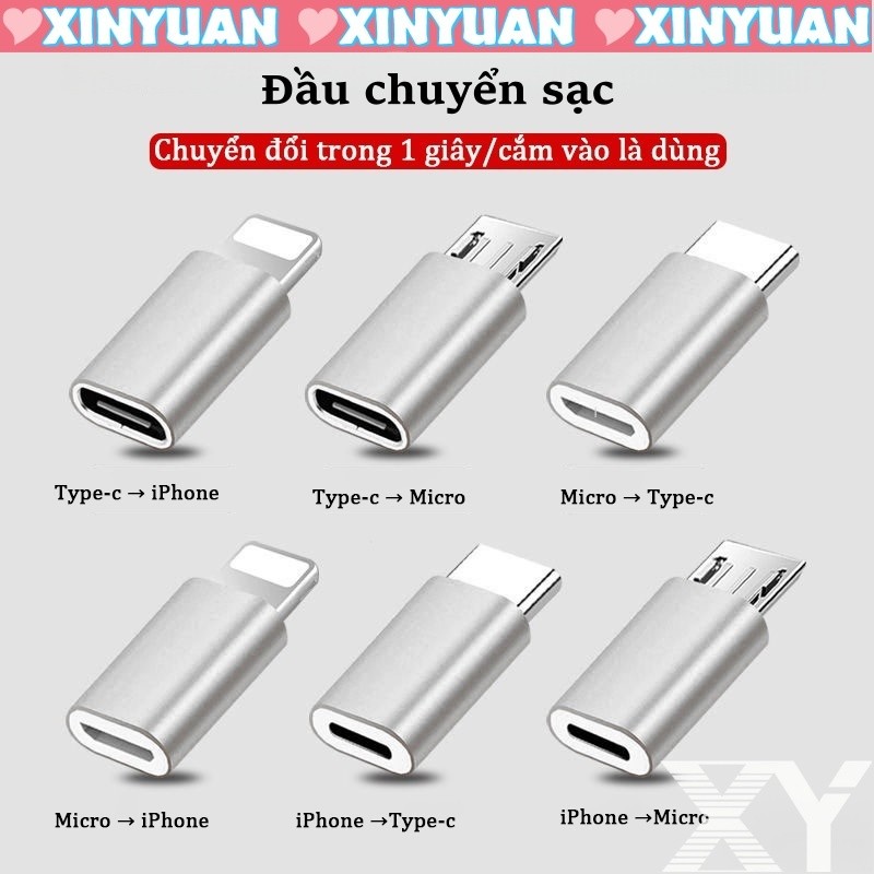 Đầu chuyển sạc Micro / Type-C / iPhone – cho điện thoại & máy tính bảng iPhone Samsung Xiaomi OPPO VIVO