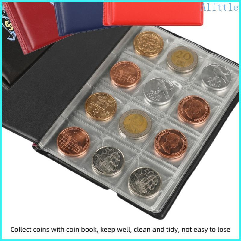 Alia Leather Coin Collection Album 120 Pocket Coin Holder Book 2 9x2 9cm Pocket