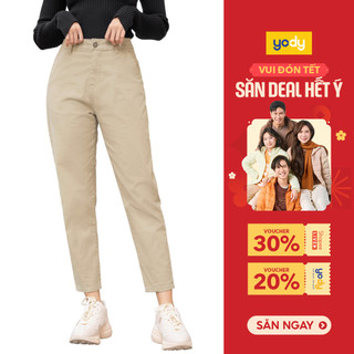  Quần kaki YODY nữ bản lưng cao tôn dáng quần dáng baggy thoải mái TRA - QJN3072 