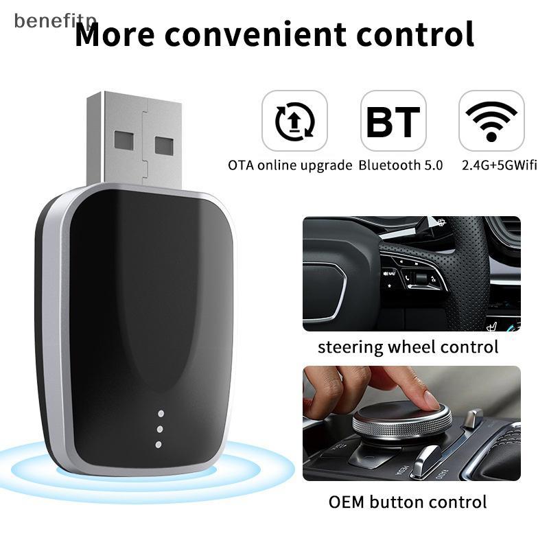 Benefitp 2in1 Wireless CarPlay Android Auto Adapter