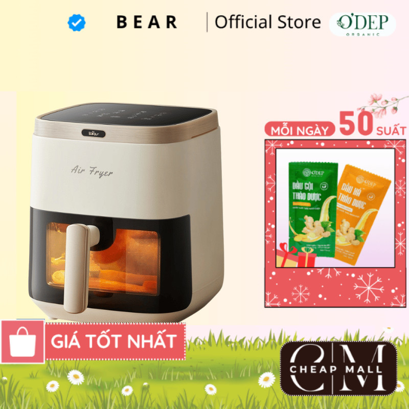 Nồi chiên không dầu Bear QZG-P15R8 - Dung tích 5L, Điều khiển cảm ứng - CHEAP CMO